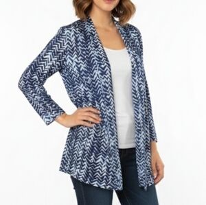 Cato Blue and White Chevron Cardigan Size Large